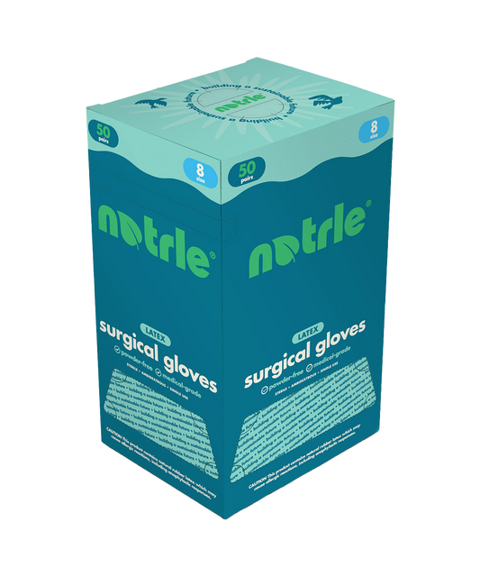 Natrle by VetFlex Latex Surgical Gloves – Sterile, Medical-Grade 50 Pairs (per box)