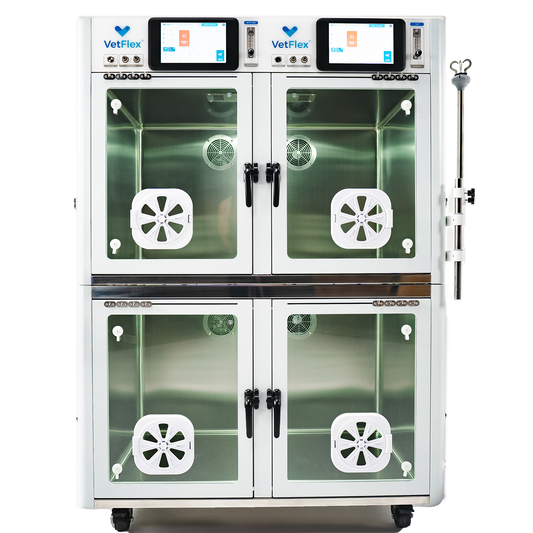 VetFlex ICU Pro Oxygen Cage – Dual-Chamber, Soda Lime-Free, Ion Sterilization