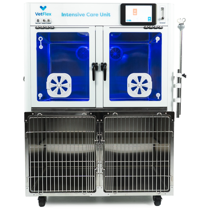 VetFlex ICU Hybrid Oxygen Cage – Single-Chamber, Soda Lime-Free, Smart O₂/CO₂ Control