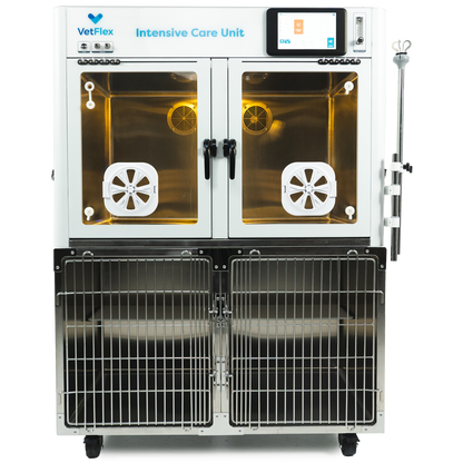 VetFlex ICU Hybrid Oxygen Cage – Single-Chamber, Soda Lime-Free, Smart O₂/CO₂ Control