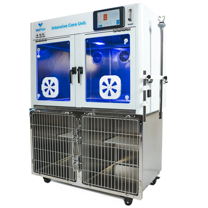 VetFlex ICU Hybrid Oxygen Cage – Single-Chamber, Soda Lime-Free, Smart O₂/CO₂ Control