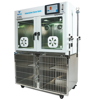 VetFlex ICU Hybrid Oxygen Cage – Single-Chamber, Soda Lime-Free, Smart O₂/CO₂ Control