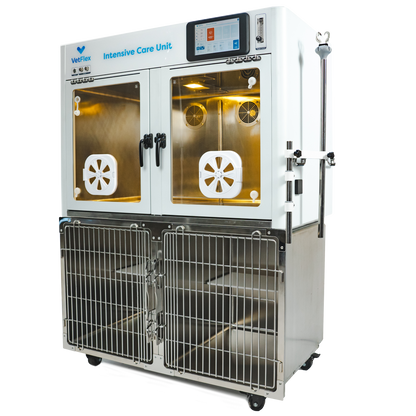 VetFlex ICU Hybrid Oxygen Cage – Single-Chamber, Soda Lime-Free, Smart O₂/CO₂ Control