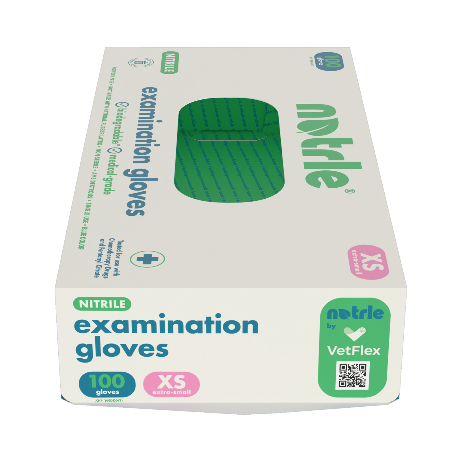 NATRLE Nitrile Examination Gloves – Biodegradable, Medical-Grade, 100 Count